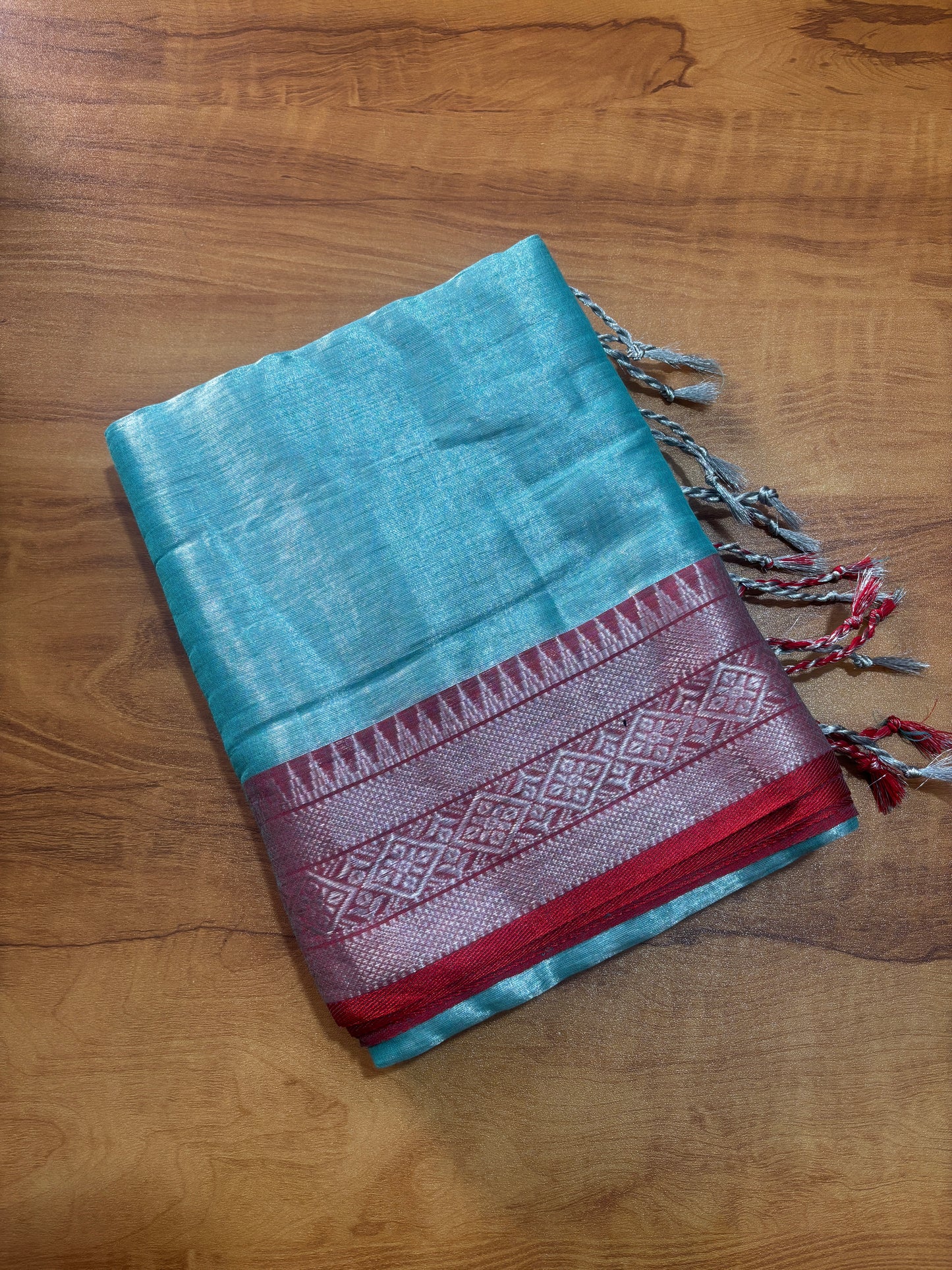 CS14- Metallic Tissue saree with jacquard border