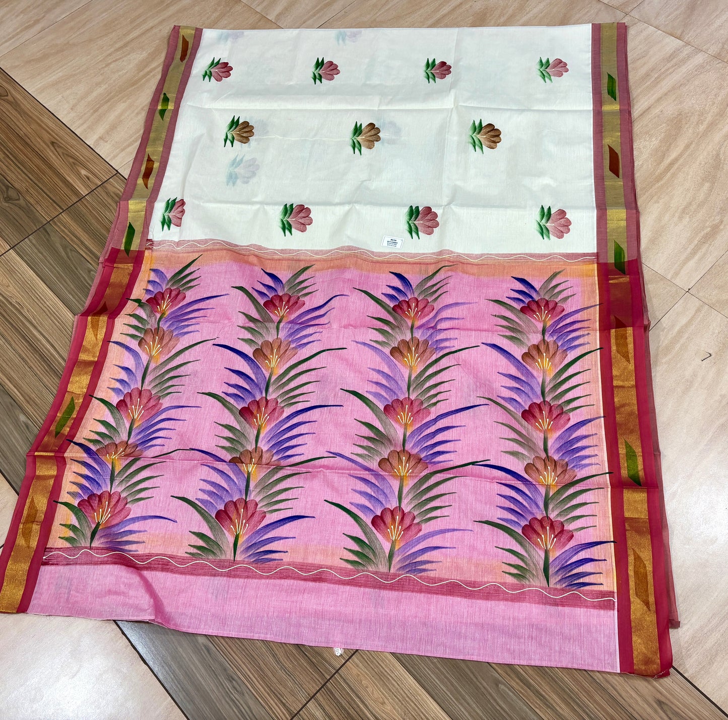 SS04- Brush paint cotton saree