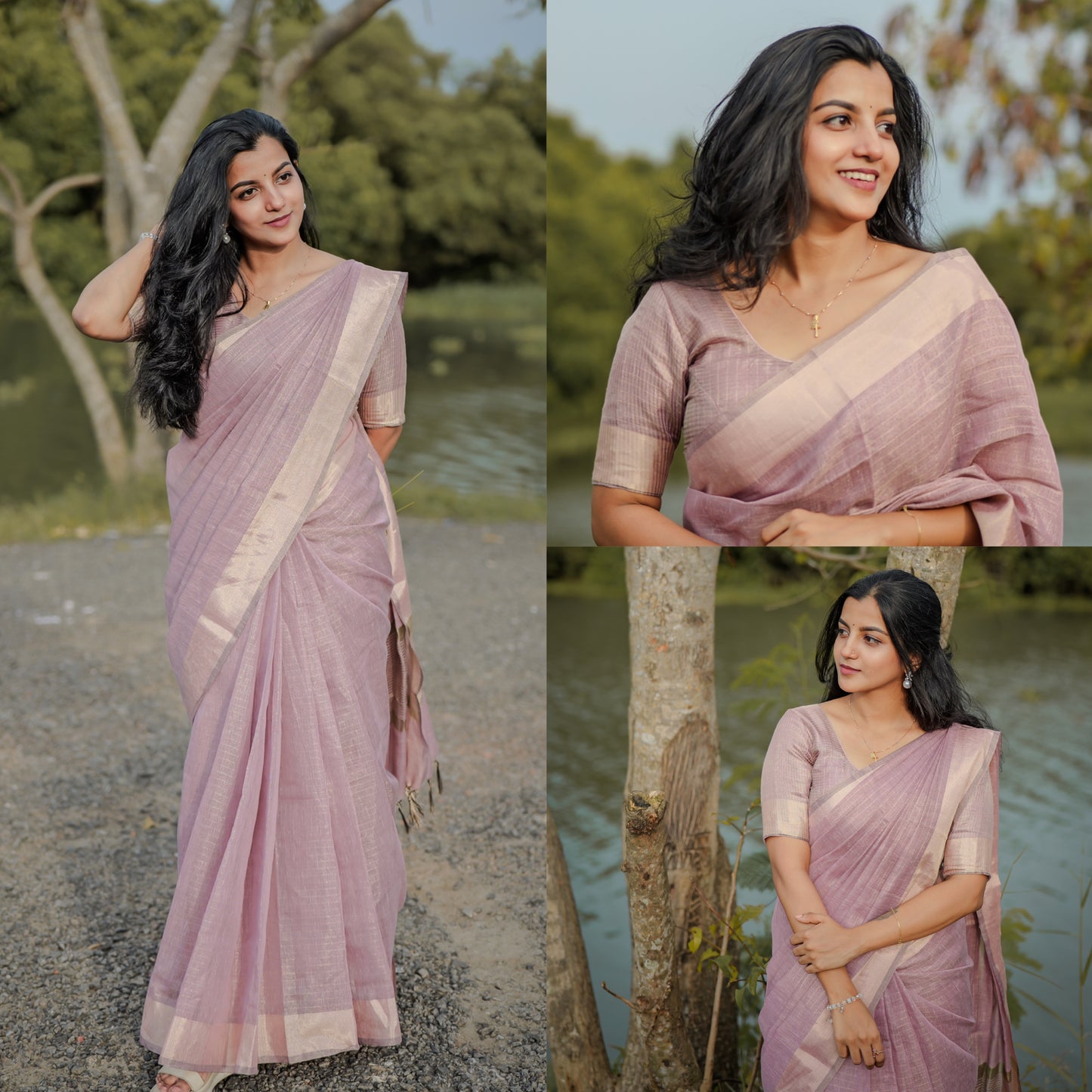 CS27- Tissue check saree