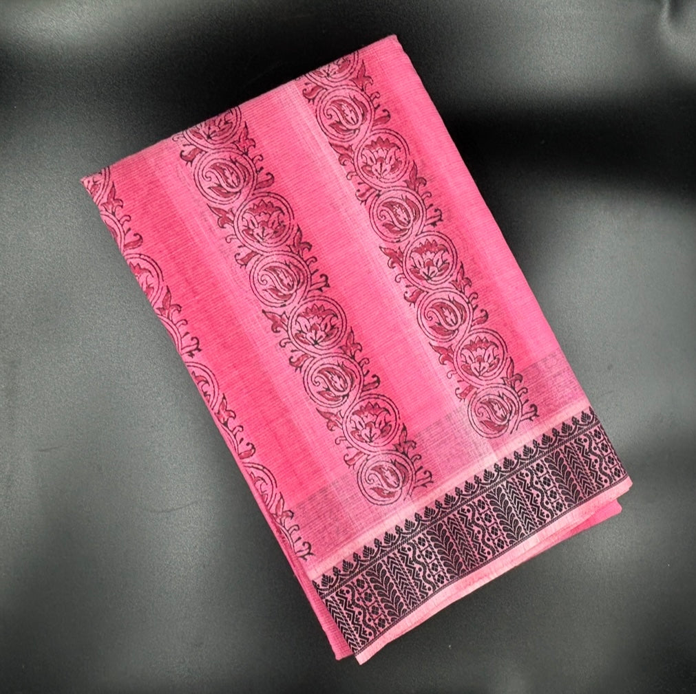 CC24- cotton colour jaq border saree
