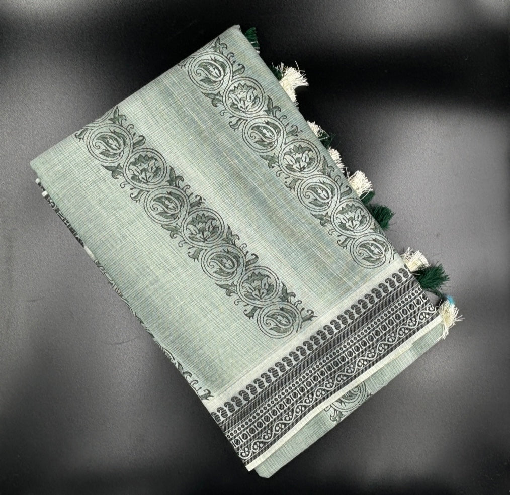 CC24- cotton colour jaq border saree