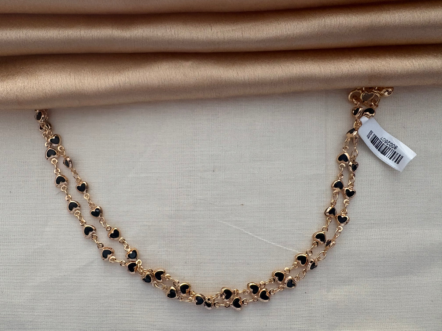 JL8002607 Black heart anklet JEWELLERY