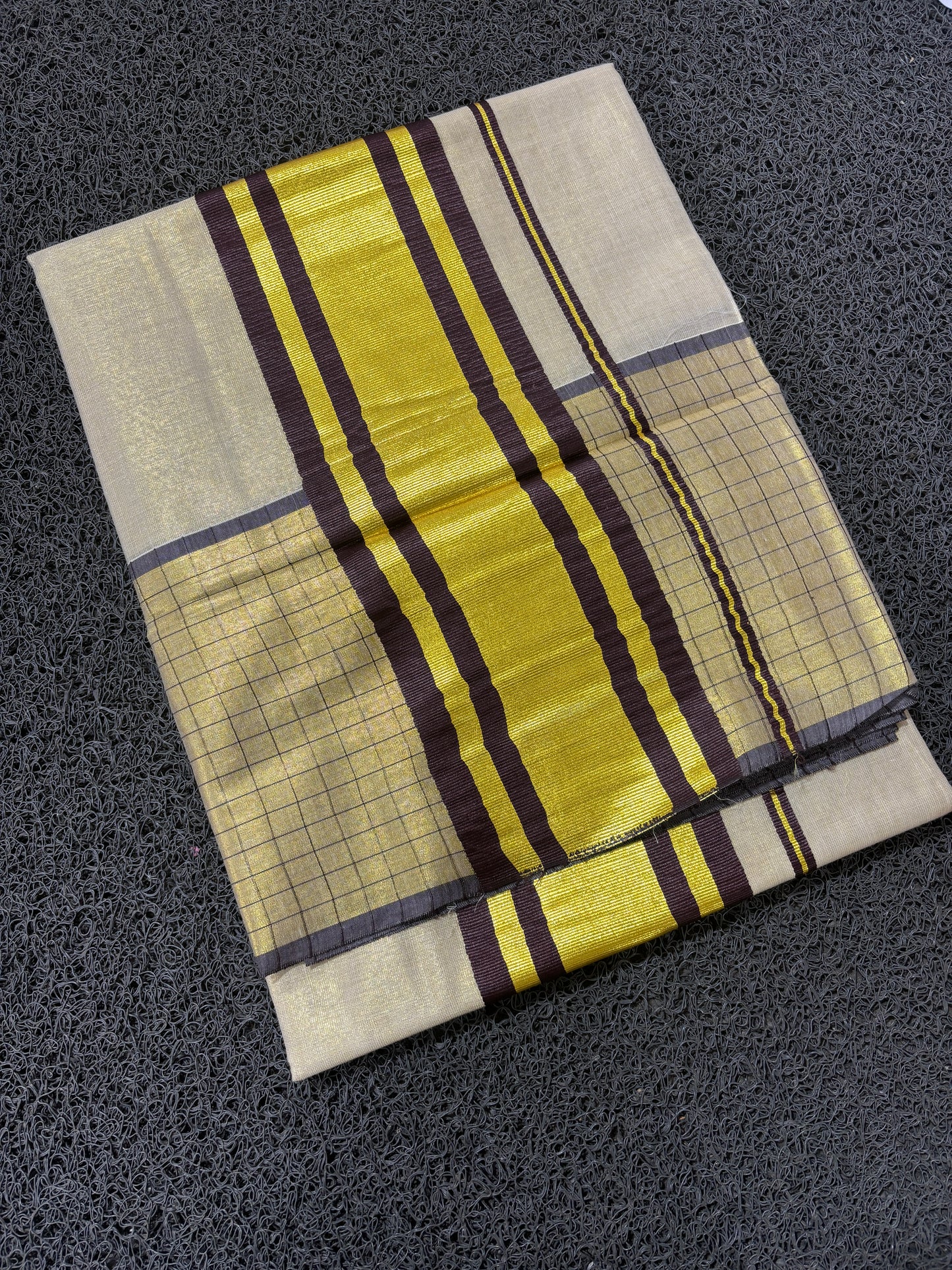 SS64- Sarayu Mohan border checked saree