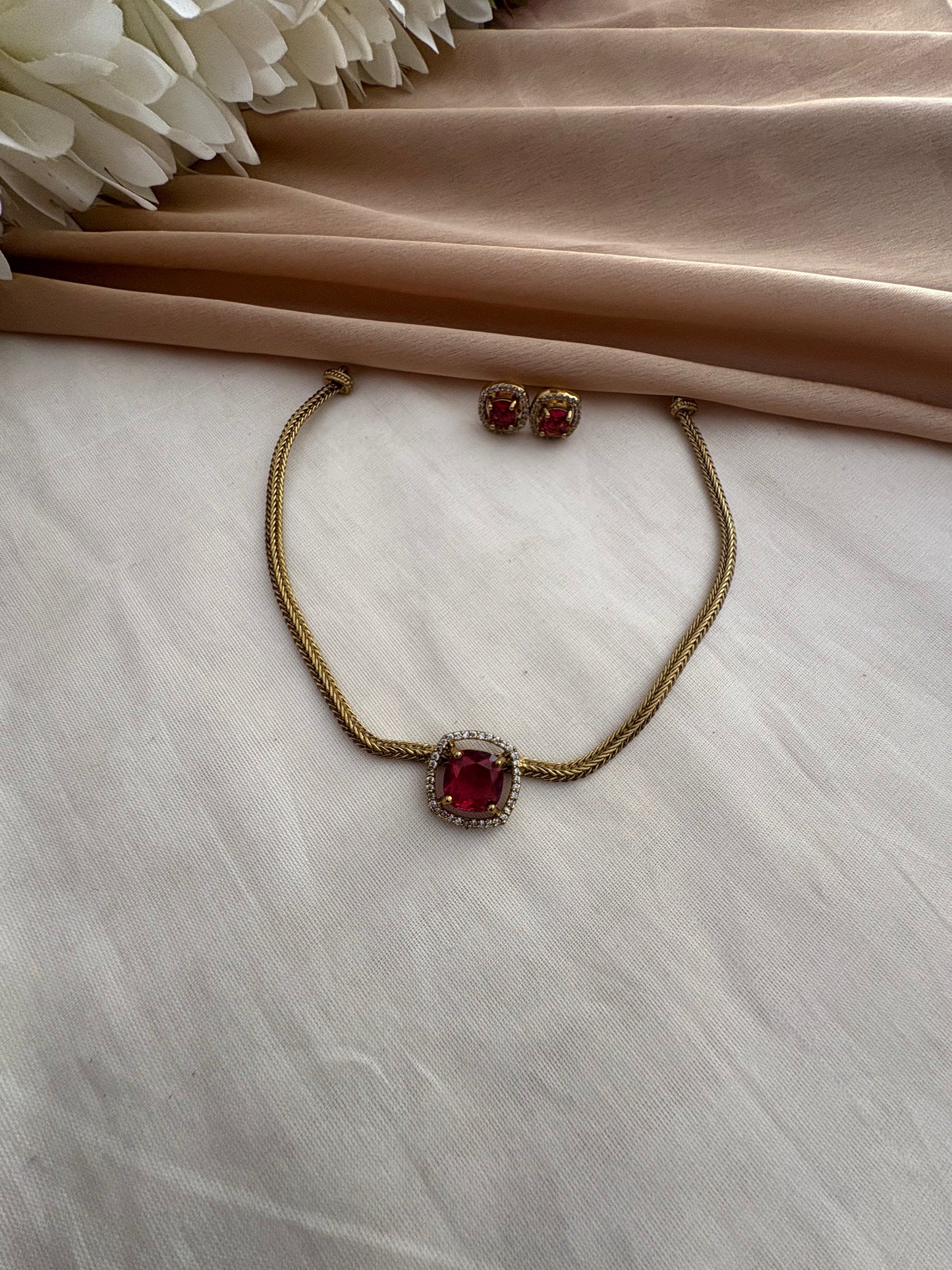 JL20030022 Ruby Stone necklace