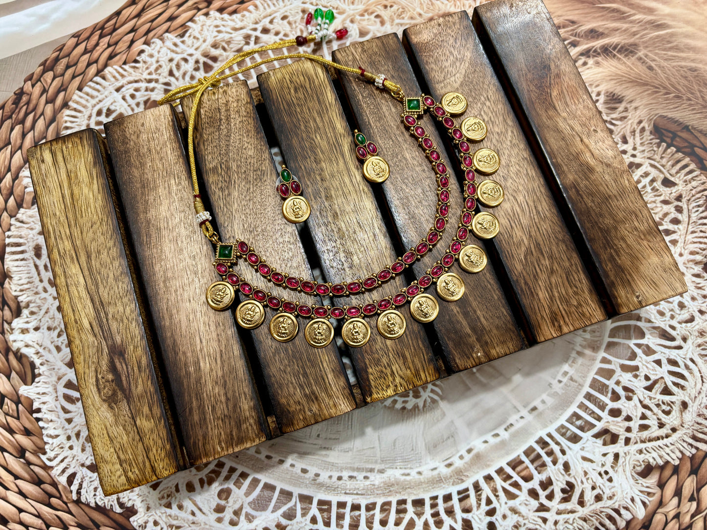 Jl11Double layer coin neck set jewellery