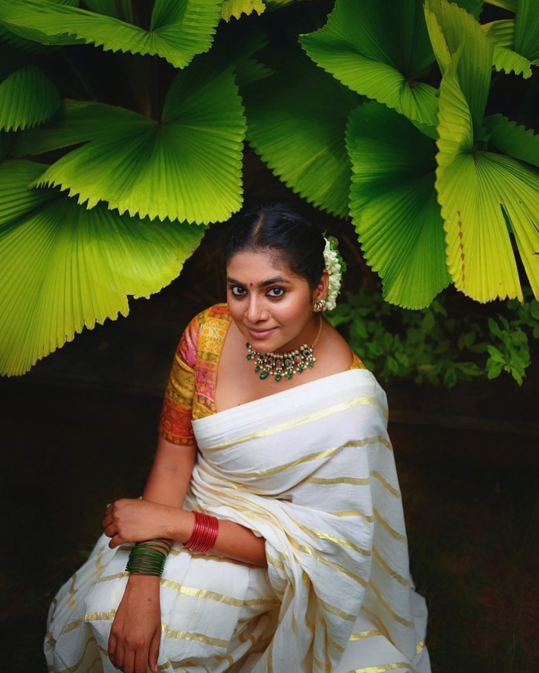 SS02-Golden stripes cotton saree