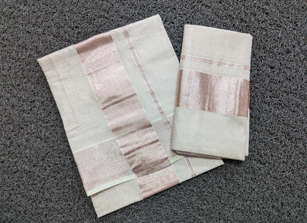 SS22- Rose gold tissue saree