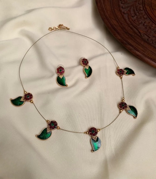 JL1002301081 Simple Antique palakka neck set jewellery