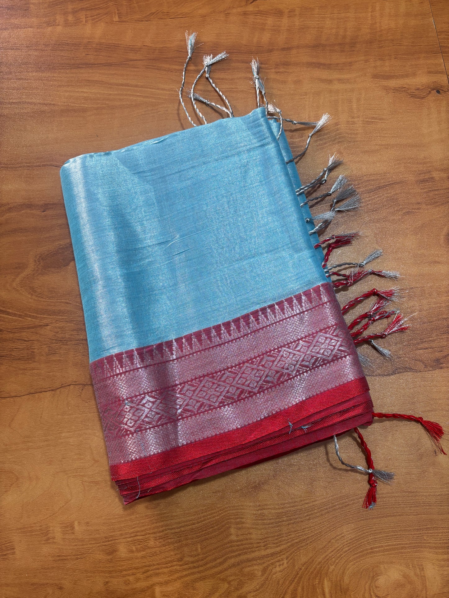 CS14- Metallic Tissue saree with jacquard border