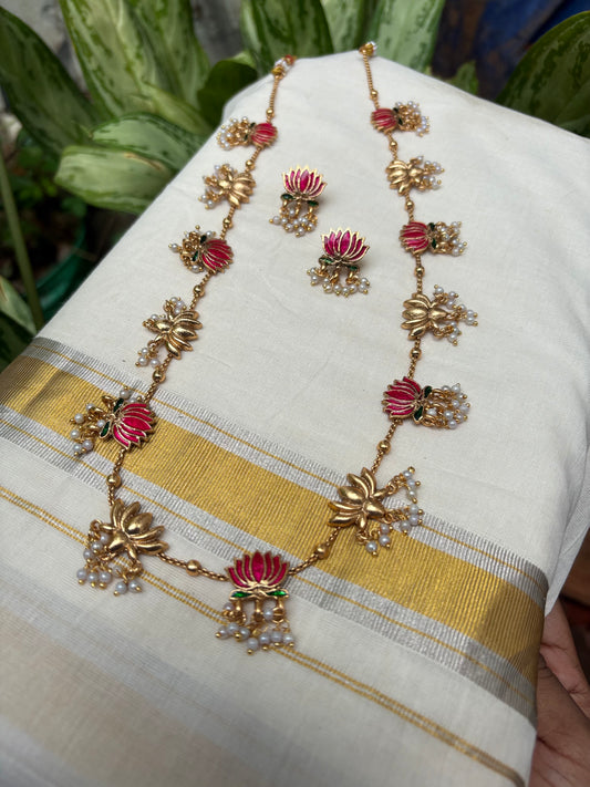 JL10059511 Lotus long necklace JEWELLERY