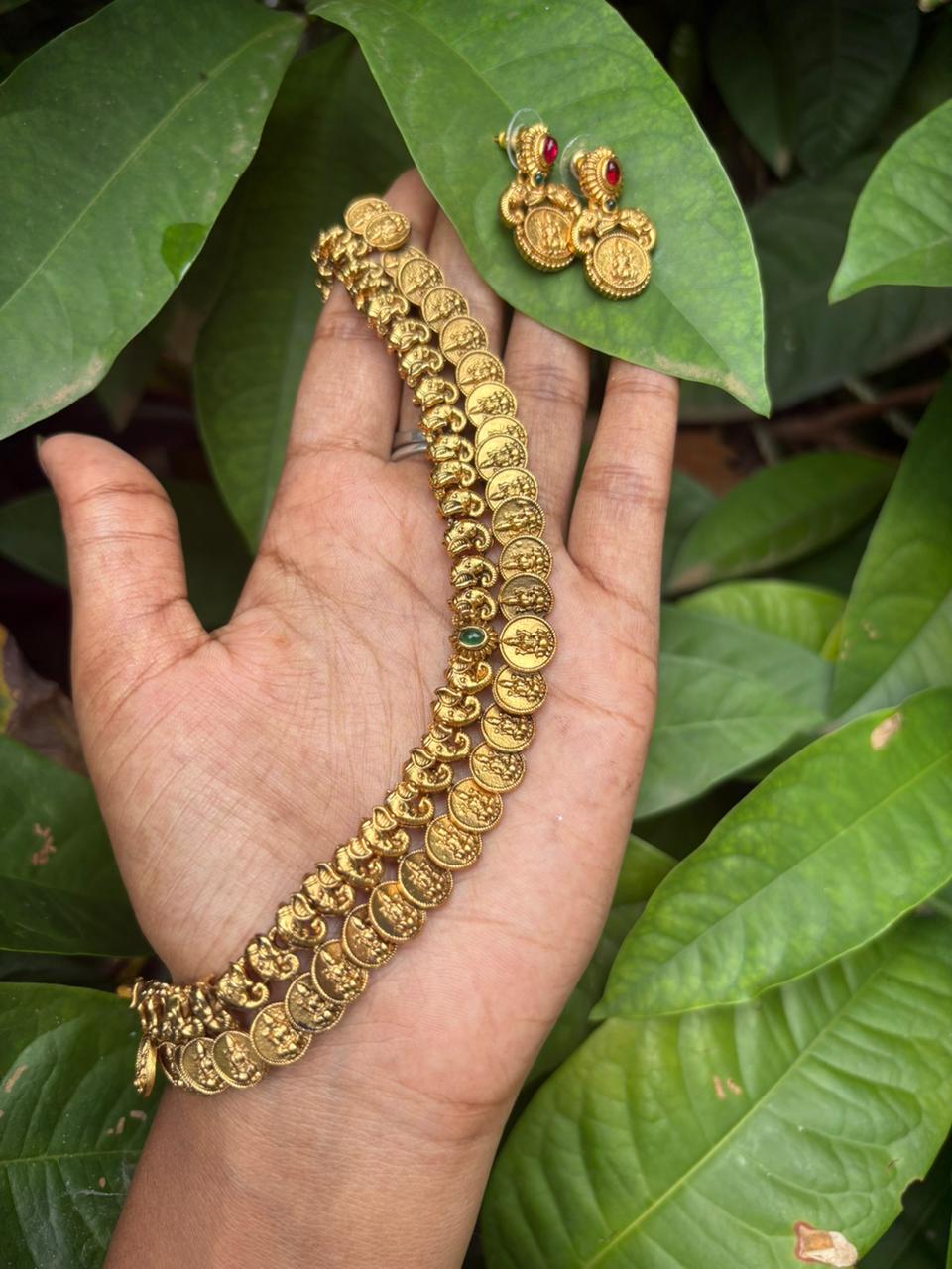 JL10035511 Lakshmi Coin necklace JEWELLERY