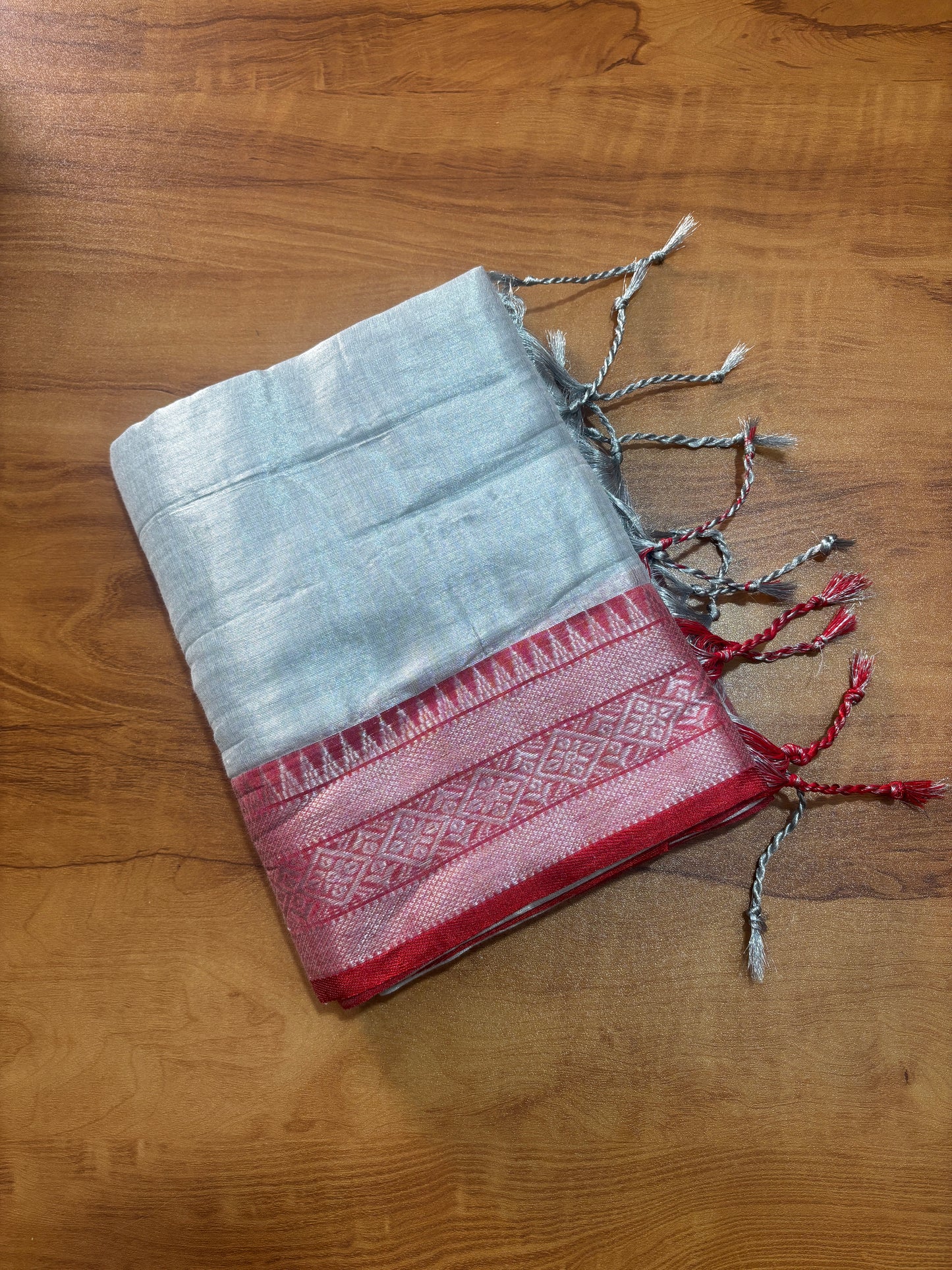 CS14- Metallic Tissue saree with jacquard border