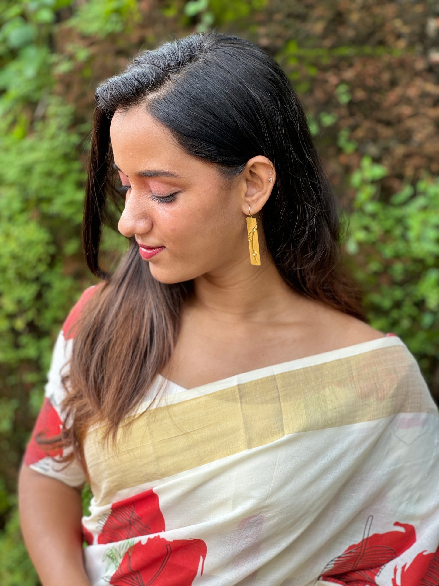 SS94A- Red leaf cotton saree