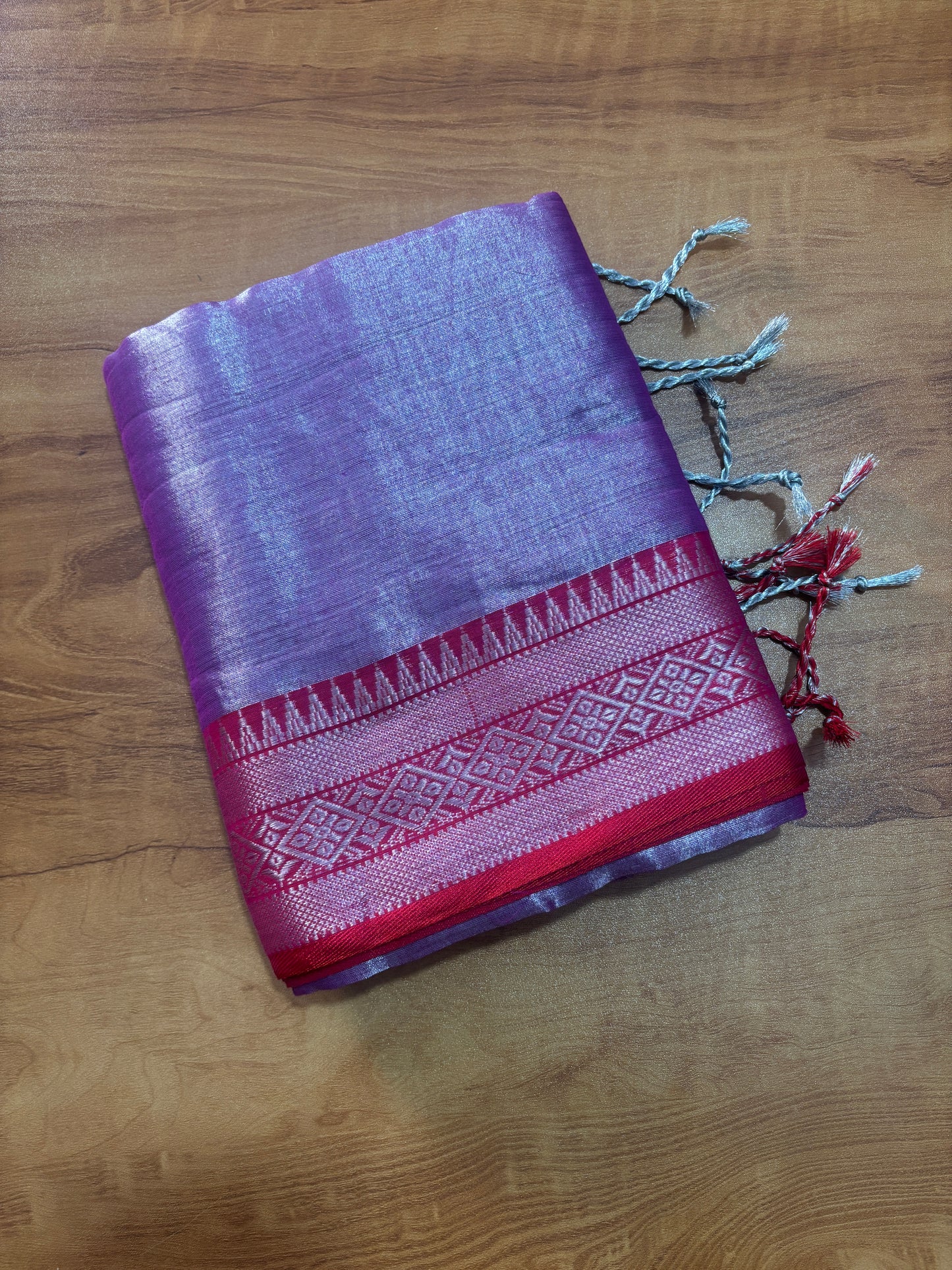 CS14- Metallic Tissue saree with jacquard border