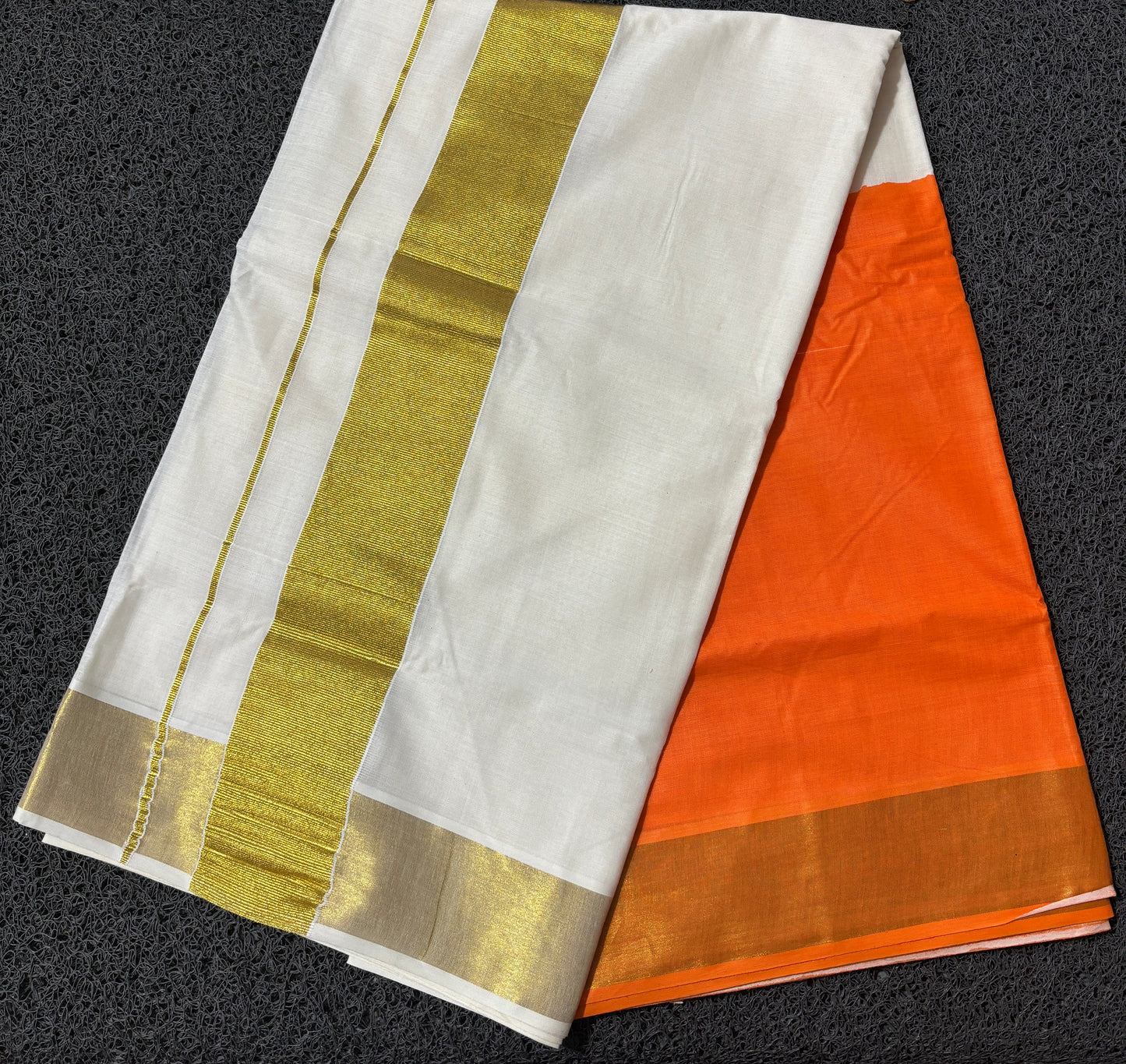 SS51- Orange tye and dye cotton ready to wear saree