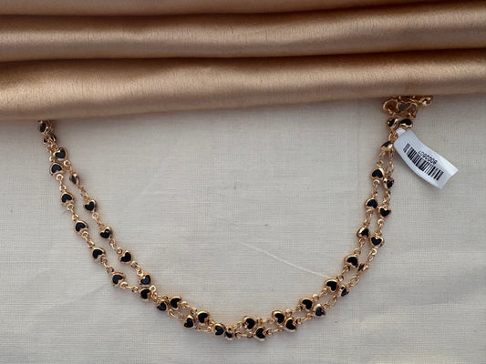 JL8002607 Black heart anklet JEWELLERY