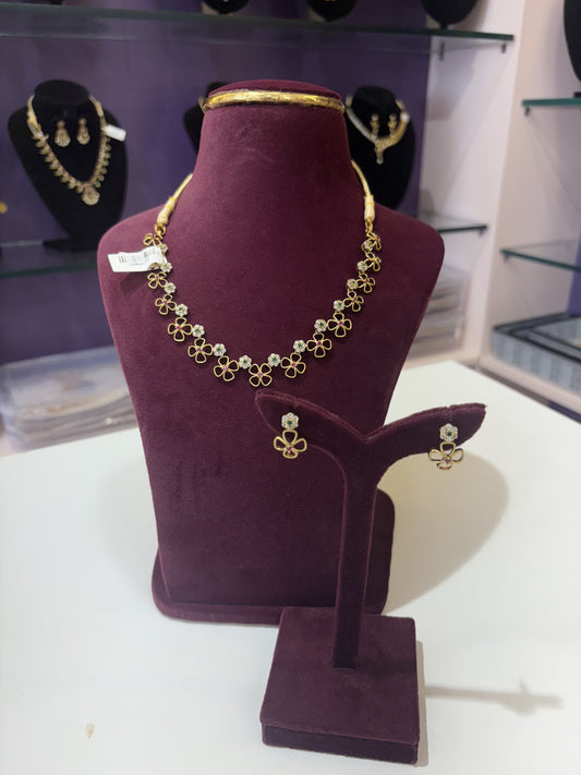 JL10054012 elegant flower neck set jewellery
