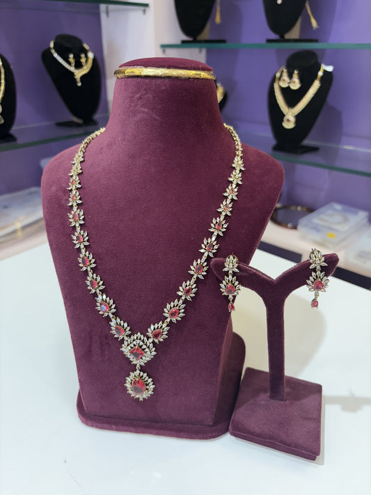 JL1001620102 White stone neck set Jewellery
