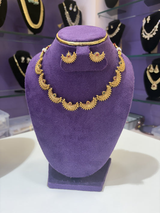 JL10026011/1 Temple look neck set jewellery