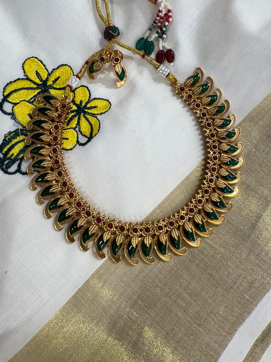 JL10042011/2 Palakka neck set jewellery