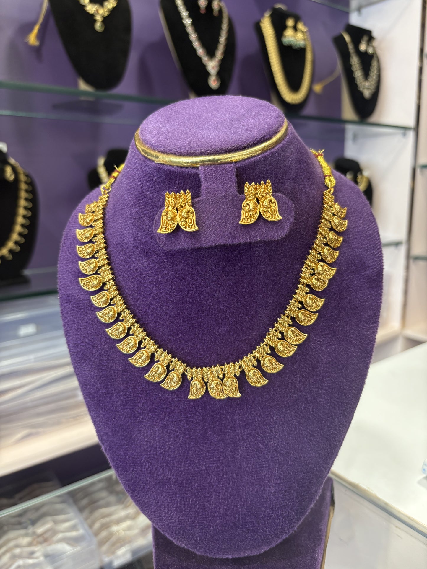JL20027011 Temple look neck set jewellery