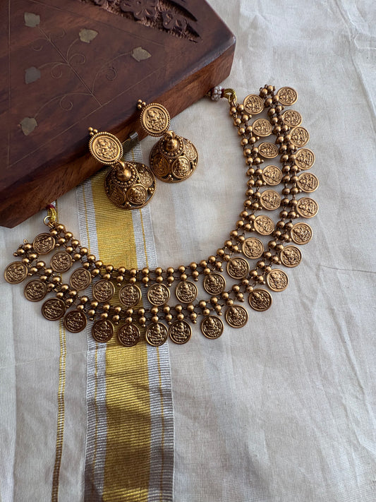 JL10072055 2 Layer Lakshmi necklace JEWELLERY