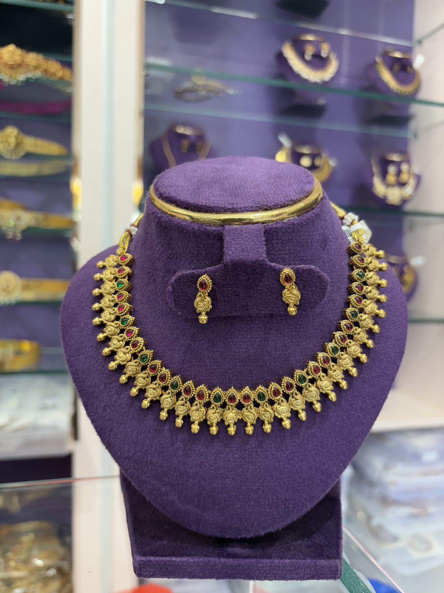 JL10026011 Rain drop stone neck set JEWELLERY