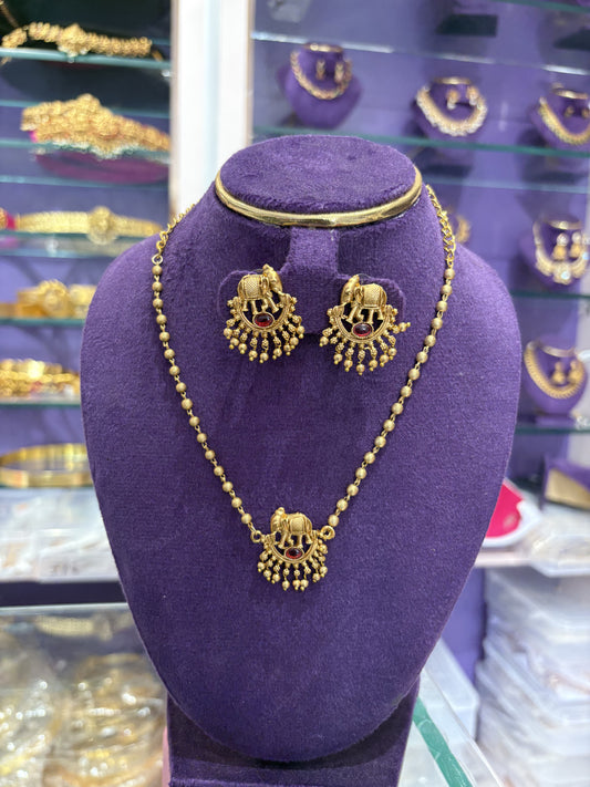 JL100250104 Elephant Temple necklace JEWELLERY