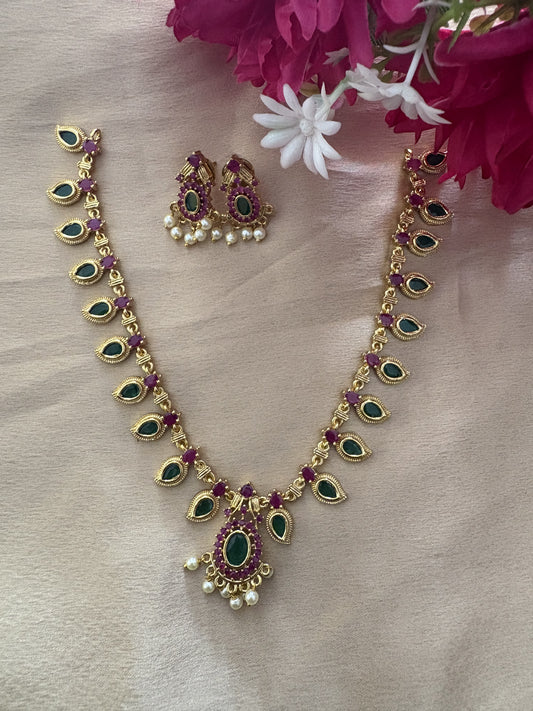 JL1007201024 Devansha neckpiece with earring JEWELLERY
