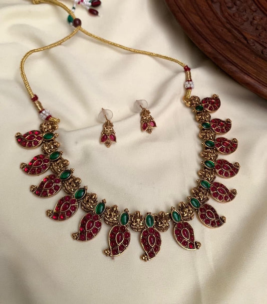 JL21- Antique Mango neck set jewellery