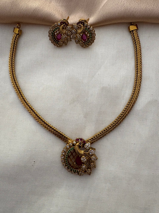 JL1004801021 peacock neck set JEWELLERY