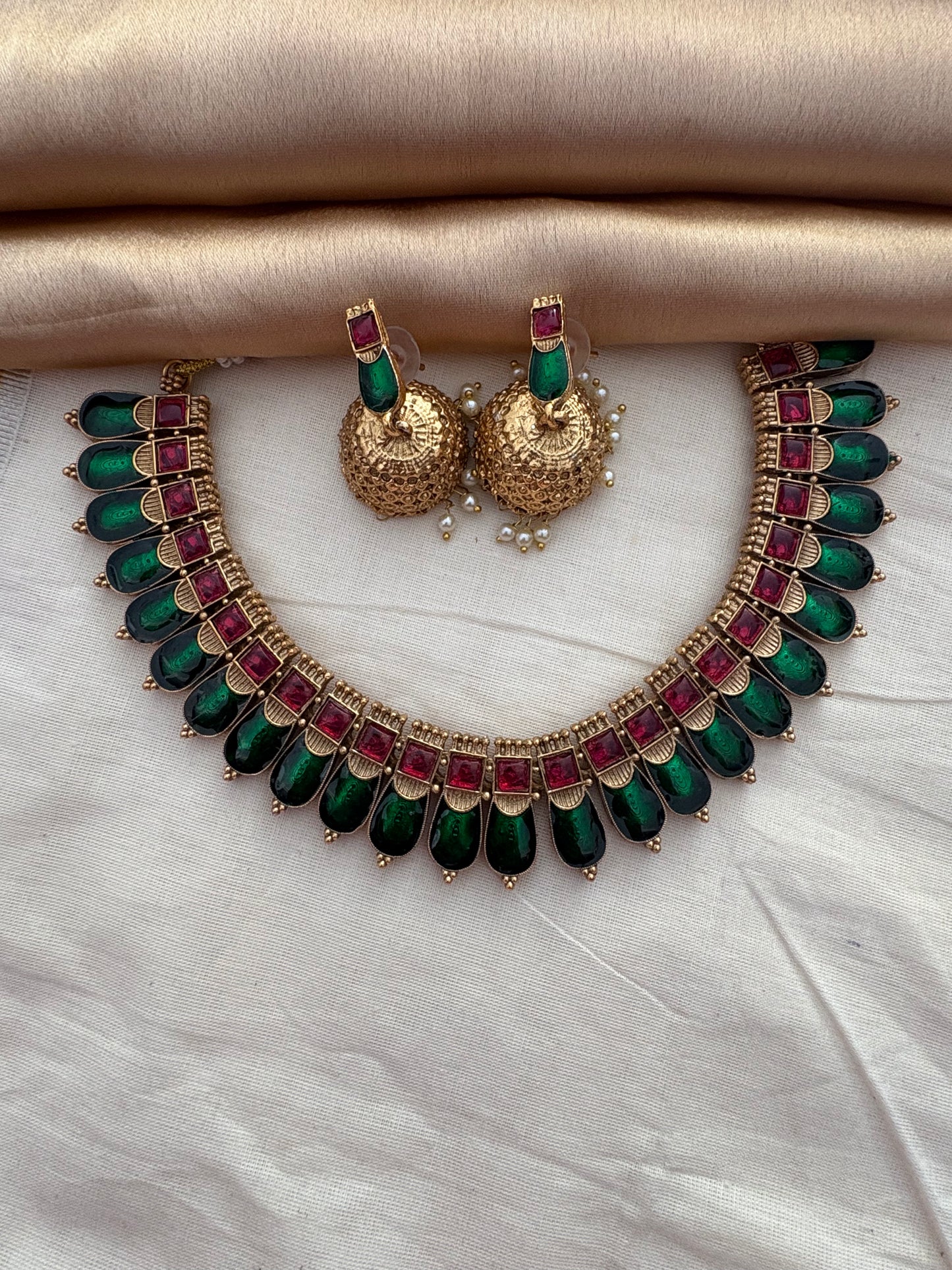 JL10039011 Kovai Palakka neck set jewellery