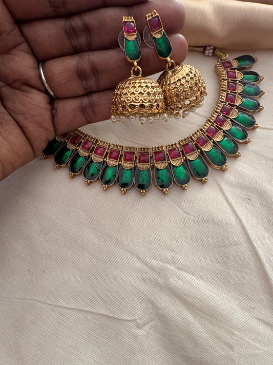 JL10039011 Kovai Palakka neck set jewellery