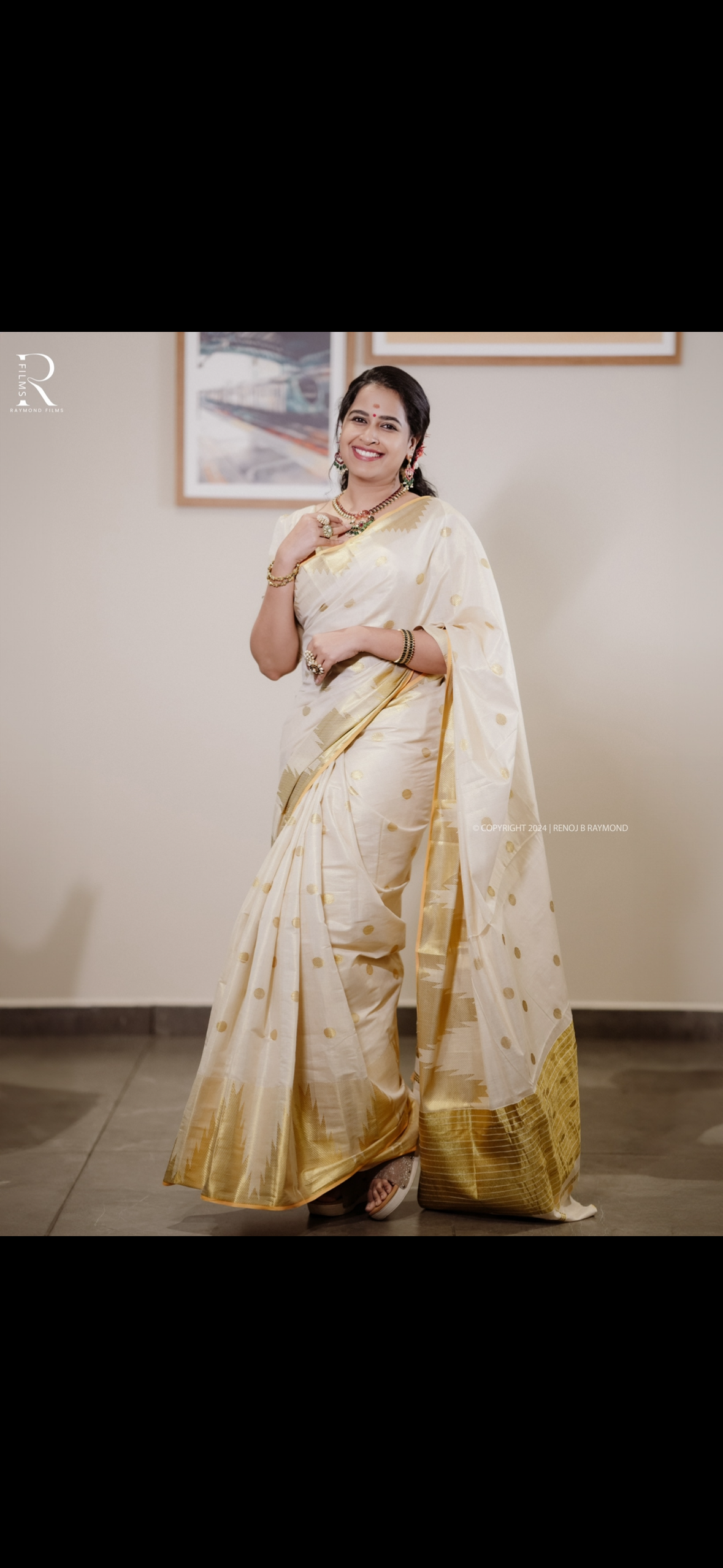 SS101- Sadhika temple polka golden tissue saree