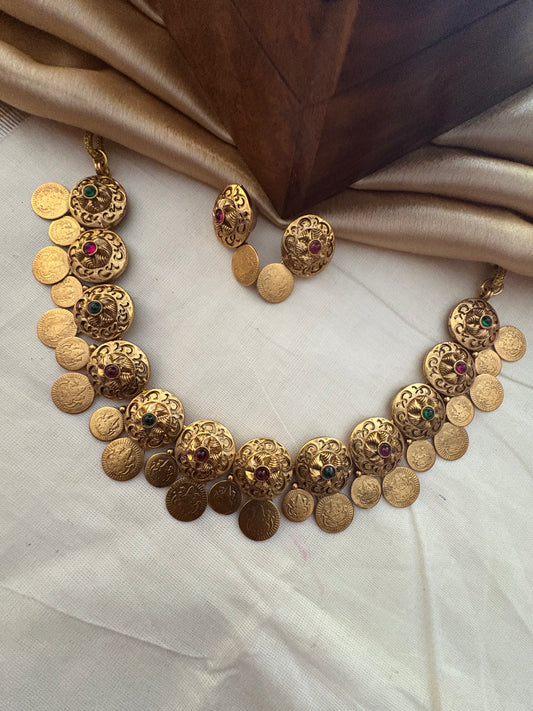 JL10054011 Lakshmi Coin neck set JEWELLERY