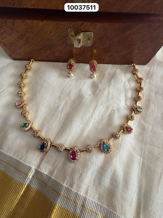JL10037566 Multi Colour AD necklace JEWELLERY