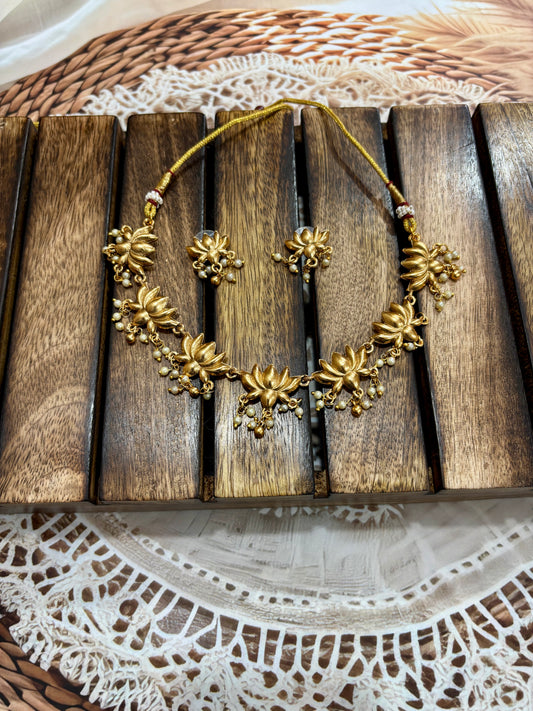 Jl09-lotus neck set jewellery