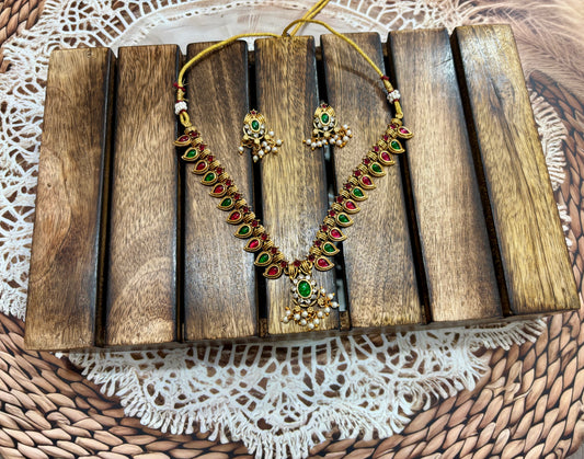 Jl06-manga neck set jewellery