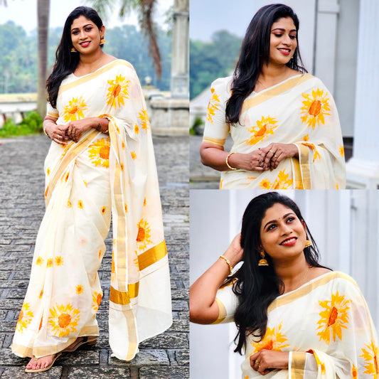 SS08 - sunflower cotton saree